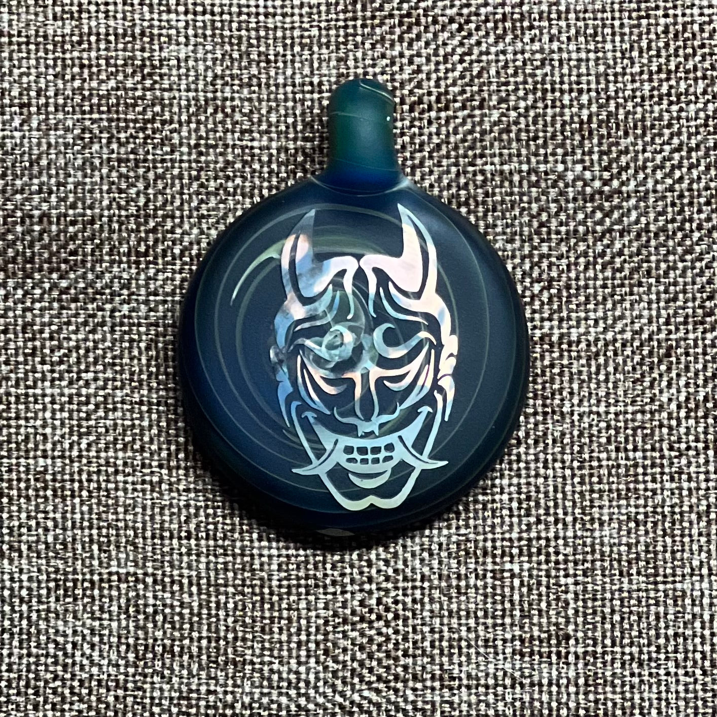 Oni Mask Glass Pendant Reversible